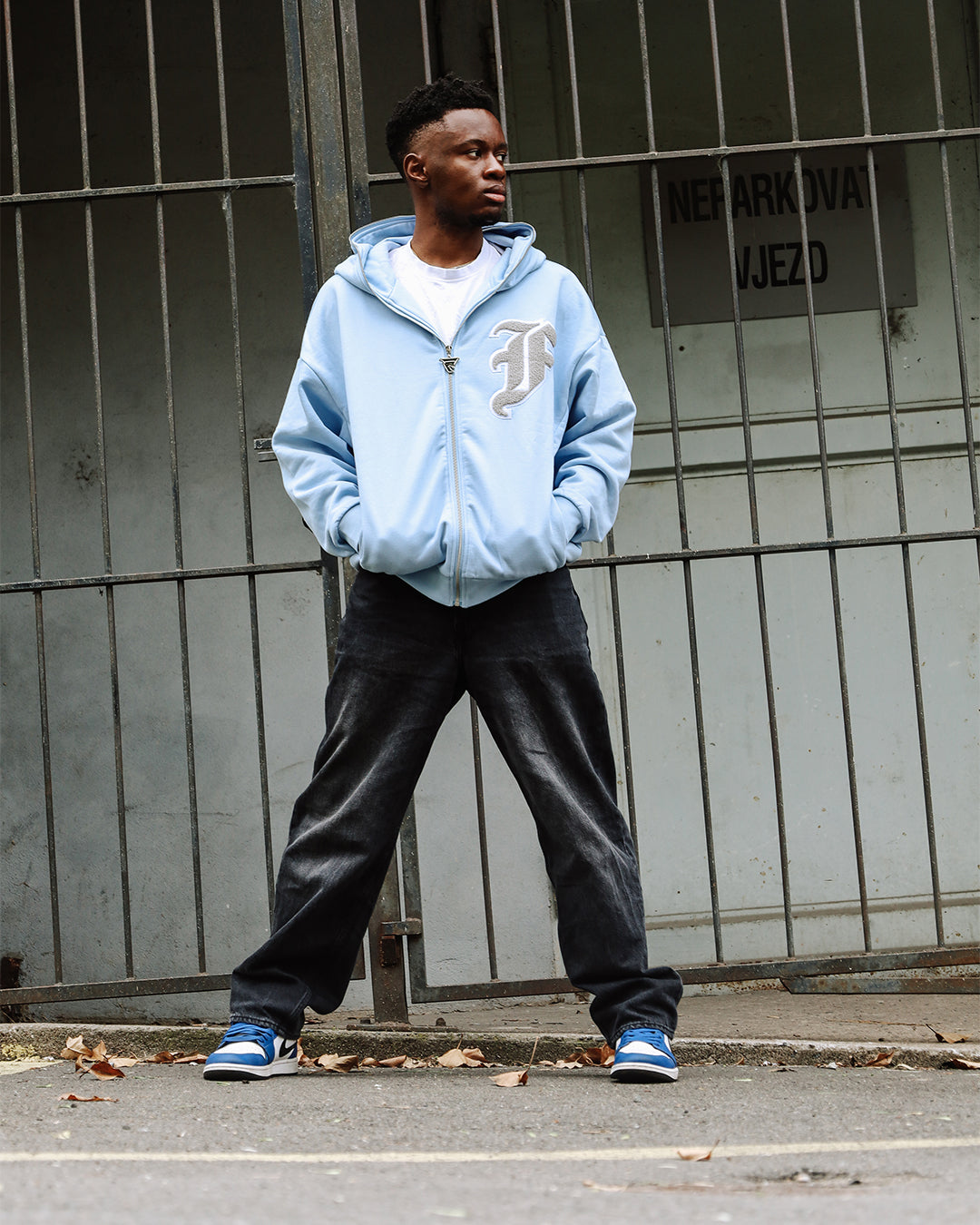 FULL ZIP MIKINA - BABY BLUE